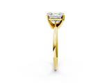 Yellow gold Asscher Cut Solitaire Ring with Four-Prong Setting on a Classic Band_8