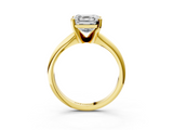 Yellow gold Asscher Cut Solitaire Ring with Four-Prong Setting on a Classic Band_9