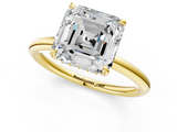 Yellow gold Asscher Cut Solitaire Ring with Thin Band and Four-Prong Setting_25