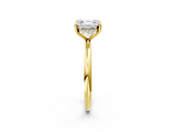 Yellow gold Asscher Cut Solitaire Ring with Thin Band and Four-Prong Setting_26