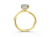 Yellow gold Asscher Cut Solitaire Ring with Thin Band and Four-Prong Setting_27