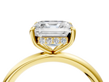Yellow gold Asscher Cut Solitaire Ring with Thin Band and Four-Prong Setting_28