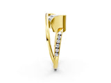 Yellow gold Asscher Cut Solitaire Tension-Set Diamond Split Shank Ring_22