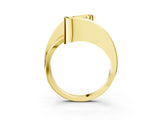 Yellow gold Asscher Cut Solitaire Tension-Set Diamond Split Shank Ring_23