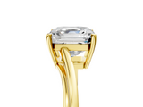 Yellow gold Asscher Cut Solitaire Twist Band Ring with Four-Prong Setting_28