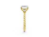Yellow gold Asscher Cut Solitaire Twisted Band 4-Prong Ring_17