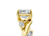 Yellow gold Asscher Cut Solitaire Twisted Band Marquise Accent Prong Setting Ring_20