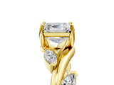 Yellow gold Asscher Cut Solitaire Twisted Band Marquise Accent Prong Setting Ring_8