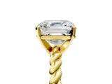 Yellow gold Asscher Cut Solitaire Twisted Band with Four-Prong Setting_40