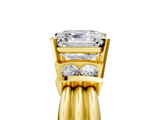 Yellow gold Asscher Cut Three-Stone Channel Set Ring with Bar Prongs_11