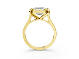 Yellow gold Asscher Diamond Cluster Halo Solitaire with Four-Prong Setting_126