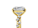 Yellow gold Asscher Diamond Cluster Prong-Set Solitaire Ring_11