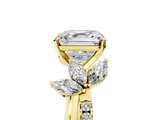 Yellow gold Asscher Diamond Floral Vine Solitaire Engagement Ring_12
