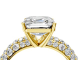 Yellow gold Asscher Diamond Pavé Band Solitaire Ring with Four-Prong Setting_55