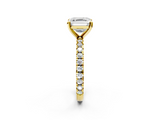 Yellow gold Asscher Diamond Pavé Band Solitaire with Four-Prong Setting_8