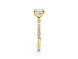 Yellow gold Asscher Diamond Pavé Band with Six-Prong Setting_25