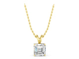 Yellow gold Asscher Diamond Solitaire Pendant with Four Prong Setting_5
