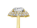 Yellow gold Asscher Halo Diamond Engagement Ring with Solitaire Band and Four-Prong Setting_28
