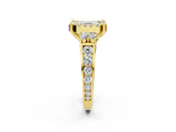 Yellow gold Asscher Halo Diamond Engagement Ring with Split Shank and Four-Prong Setting_30