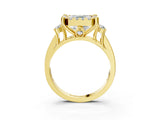 Yellow gold Asscher Halo Diamond Engagement Ring with Split Shank and Four-Prong Setting_31