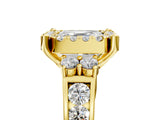 Yellow gold Asscher Halo Diamond Engagement Ring with Split Shank and Four-Prong Setting_33