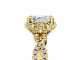 Yellow gold Asscher Halo Twist Band Solitaire Ring with Six-Prong Setting_37