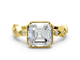 Yellow gold Asscher Milgrain Marquise Diamond Twist Band Ring_33