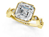 Yellow gold Asscher Milgrain Marquise Diamond Twist Band Ring_34