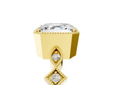 Yellow gold Asscher Milgrain Marquise Diamond Twist Band Ring_38