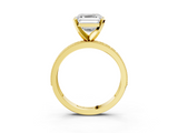 Yellow gold Asscher Milgrain Pave Diamond Engagement Ring with Four-Prong Setting_9