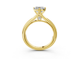 Yellow gold Asscher Solitaire Beaded Band Six-Prong Setting_7