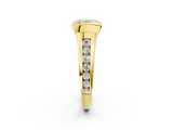 Yellow gold Asscher Solitaire Bezel-Set Diamond Ring with Channel-Set Band_20