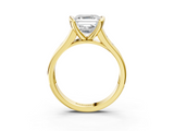 Yellow gold Asscher Solitaire Bezel-Set Diamond Ring with Channel-Set Band_21