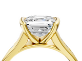 Yellow gold Asscher Solitaire Bezel-Set Diamond Ring with Channel-Set Band_22
