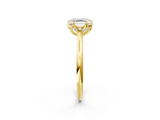 Yellow gold Asscher Solitaire Cathedral Diamond Ring with Six-Prong Setting_32