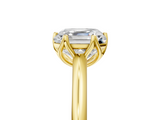 Yellow gold Asscher Solitaire Cathedral Diamond Ring with Six-Prong Setting_35