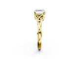 Yellow gold Asscher Solitaire Celtic Knot Engagement Ring with Four-Prong Setting_59