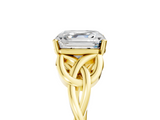 Yellow gold Asscher Solitaire Celtic Knot Engagement Ring with Four-Prong Setting_62