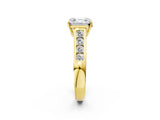 Yellow gold Asscher Solitaire Channel-Set Diamond Engagement Ring with Four-Prong Setting_34