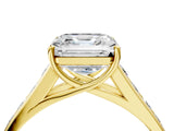 Yellow gold Asscher Solitaire Channel-Set Diamond Engagement Ring with Four-Prong Setting_36