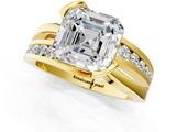 Yellow gold Asscher Solitaire Channel-Set Split Shank Ring with Tension Prong Setting_13
