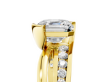 Yellow gold Asscher Solitaire Channel-Set Split Shank Ring with Tension Prong Setting_17