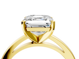 Yellow gold Asscher Solitaire Diamond Engagement Ring with Four-Prong Setting on a Classic Band_24