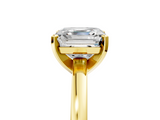 Yellow gold Asscher Solitaire Diamond Engagement Ring with Four-Prong Setting on a Classic Band_25