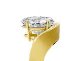 Yellow gold Asscher Solitaire Diamond Engagement Ring with Pave Band and Four-Prong Setting 5