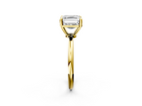 Yellow gold Asscher Solitaire Diamond Ring with 4-Prong Setting on a Classic Band_5