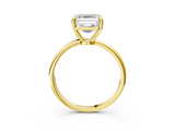 Yellow gold Asscher Solitaire Diamond Ring with 4-Prong Setting on a Classic Band_6