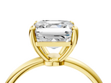 Yellow gold Asscher Solitaire Diamond Ring with 4-Prong Setting on a Classic Band_7