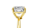 Yellow gold Asscher Solitaire Diamond Ring with 4-Prong Setting on a Classic Band_8