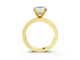 Yellow gold Asscher Solitaire Diamond Ring with Channel-Set Baguette Band and Four-Prong Setting_28